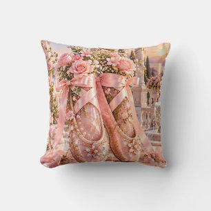 Blush Pearl Ballet Shoes Rose Garden Cushion