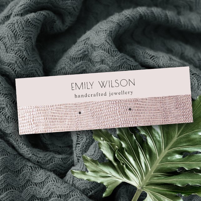 Blush Pearl Leather Texture Stud Earring Display Mini Business Card (Creator Uploaded)
