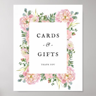 Blush Peonies Hydrangea Eucalyptus Cards Gifts Poster