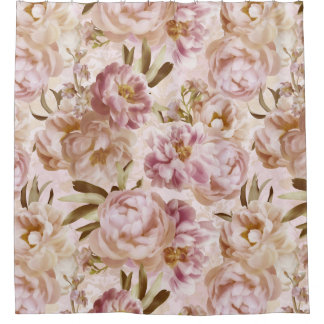Blush Peonies Springflowers Opulent Garden Shower Curtain