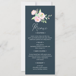 Blush Peonies ⎥Wedding Dinner Menu Invitation