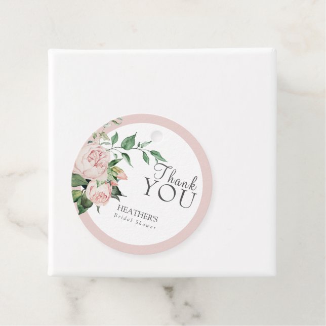 Blush Peony Bridal Shower Favour Tags (In Situ)