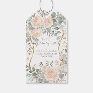 Blush Peony & Eucalyptus Botanical Floral Wedding  Gift Tags