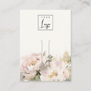 Blush Peony Floral Logo Hairpin Jewellery Display Business Card