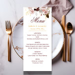 Blush Peony & Gold Burgundy Floral Wedding  Menu<br><div class="desc">Blush Peony & Gold Burgundy Floral Wedding menu features gold,  blush,  and rose tones with elegant blooms. Gold and burgundy fonts add a touch of elegance,  perfect for a romantic wedding. This design is part of the Blush Peony & Gold Burgundy Floral Wedding collection.</div>