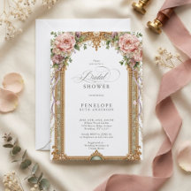 Blush Peony Gold Floral Bridal Shower