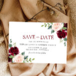 Blush Perfection: Burgundy Blush Floral Watercolor Save The Date<br><div class="desc">Blush Perfection: Burgundy Blush Floral Watercolor Save the Date

See matching invitation and collection</div>