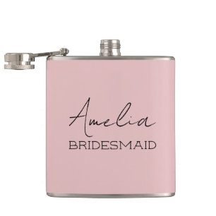Blush Personalised Bridesmaid Hip Flask