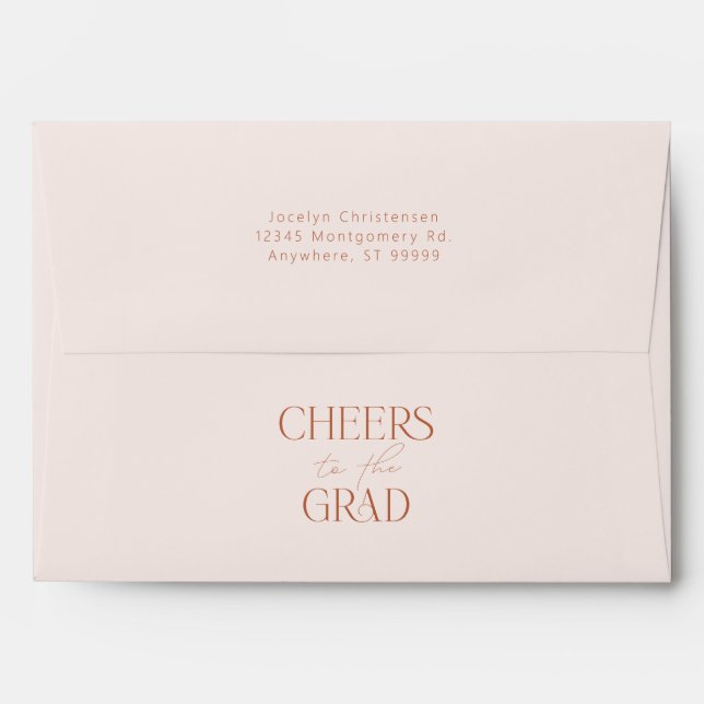 Blush Personalised Cheers to the Grad Graduation Envelope (Back (Top Flap))