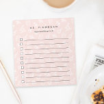 Blush | Personalised Science Teacher To-Do List Notepad<br><div class="desc">Wow your child's favourite teacher at the holidays or teacher appreciation week with this cool personalised to-do list notepad featuring a science themed pattern of microscopes, beakers, atoms, and books on a pastel blush pink background. Personalise with your science teacher's name and an additional line of custom text (shown with...</div>