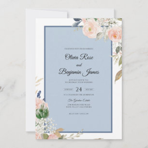 Blush Petal Sky Wedding Invitation