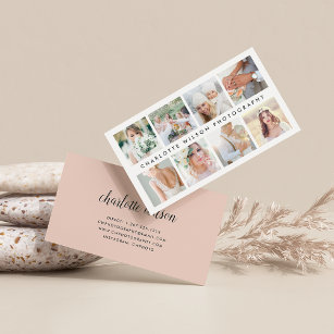 Blush Photo Collage   Photographer Business Card