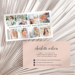 Blush Photo Collage   Photographer Business Card