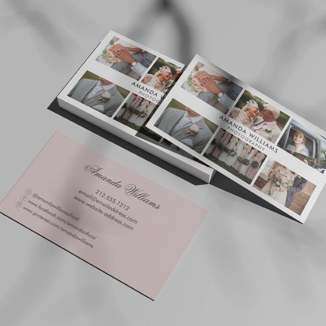 Blush Photo Collage Photographer/photography Business Card (Creator Uploaded)