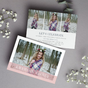 Blush Photo Graduation Announcement & Invitation
