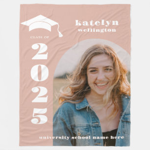 Blush Photo Graduation Fleece Blanket