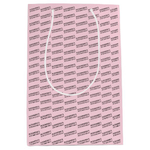 Blush Pink 30th Birthday Personalised Name Medium Gift Bag
