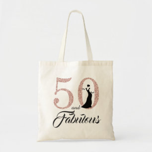 Blush Pink 50 and Fabulous Birthday Party Tote Bag
