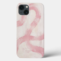 Blush pink abstract curvy lines feminine