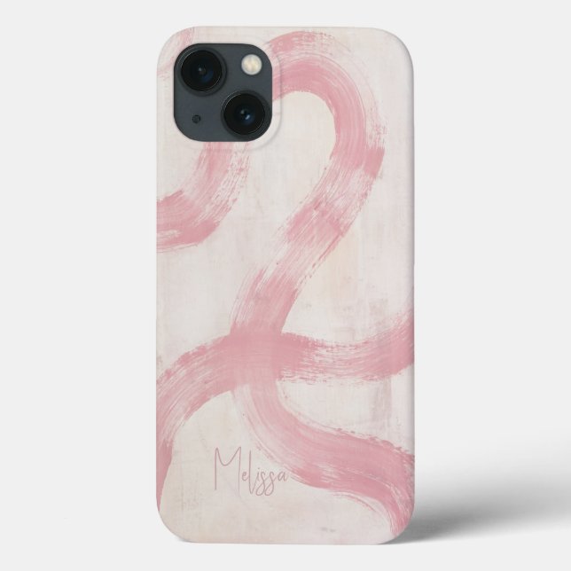 Blush pink abstract curvy lines feminine  Case-Mate iPhone case (Back)