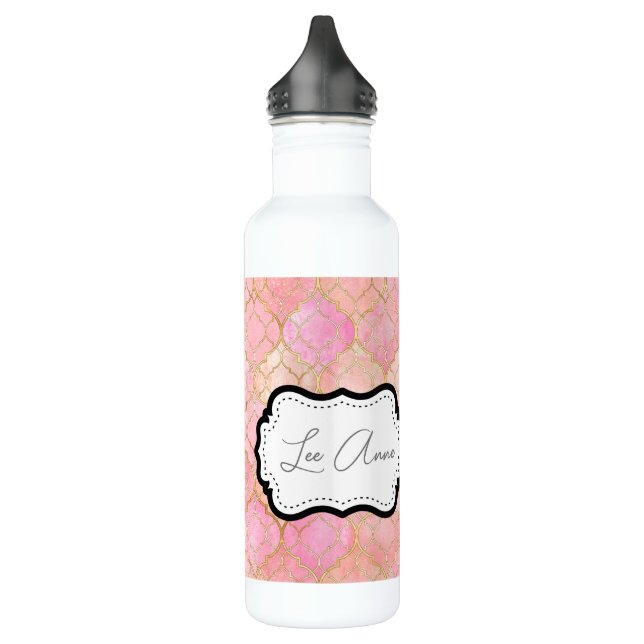 Blush Pink Abstract Pattern 710 Ml Water Bottle (Left)