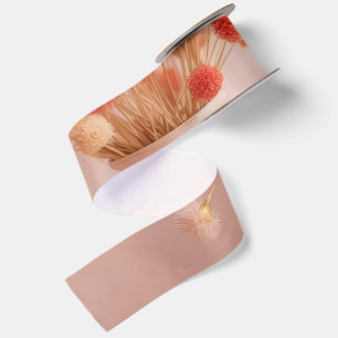 Blush Pink Aesthetic Mug - Boho Dried Flowers Mug Satin Ribbon