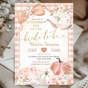 Blush Pink Afternoon Tea Party Bridal Shower Invitation
