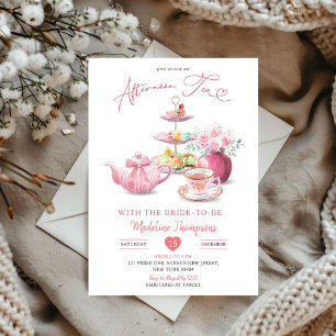 Blush Pink Afternoon Tea Party Bridal Shower Invitation
