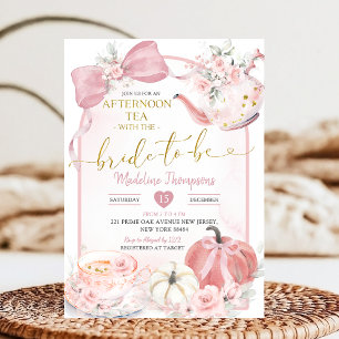 Blush Pink Afternoon Tea Party Bridal Shower Invitation