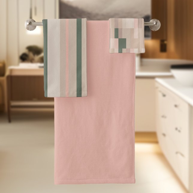 Blush Pink and Beige Bath Towel Set (Creator Uploaded)