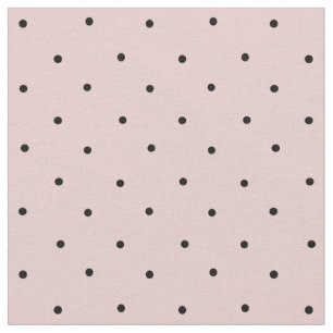 Blush Pink and Black Mini Polka Dot Pattern Fabric