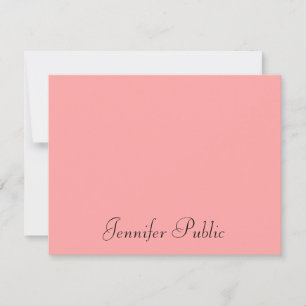 Blush Pink And Blue Elegant Hand Script Name Text Card