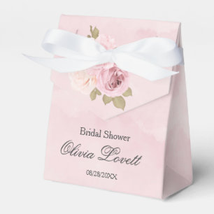 Blush Pink And Cream Roses Chic Bridal Shower Favour Box