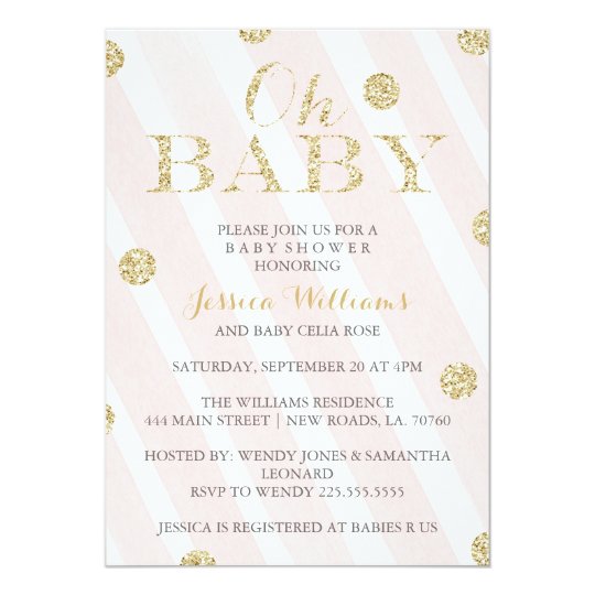 Blush Pink and Gold Baby Shower Invitations Zazzle Blush Pink and Gold Baby Shower Invitations Zazzle