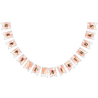 Blush Pink and Gold Birthday Bunting Flag