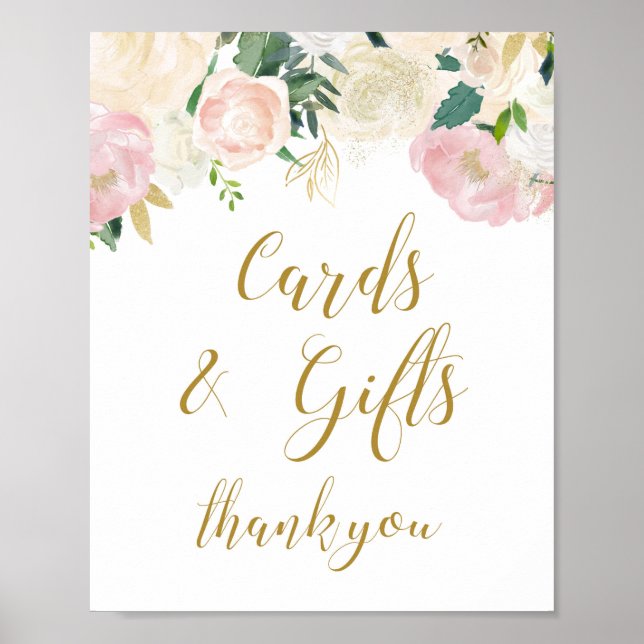 Blush Pink and Gold Bridal Shower Sign (Front)