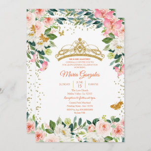 Blush Pink and Gold Butterfly Mis Quince Invitation