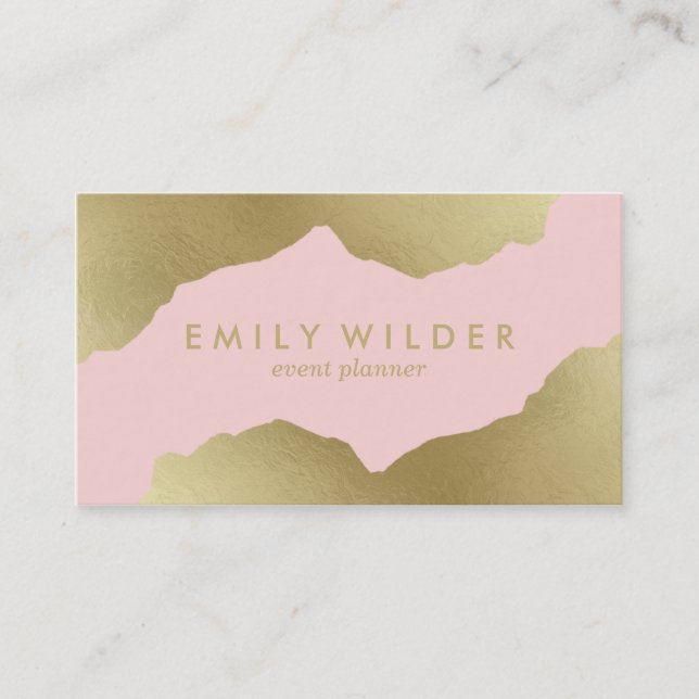 Blush Pink and Gold Dipped | Business Card (Front)