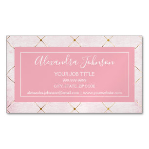 Blush Pink and Gold Foil Elegant and Professional Magnetic Business Card