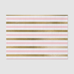 Blush Pink and Gold Foil Stripe Birthday Party Tissue Paper