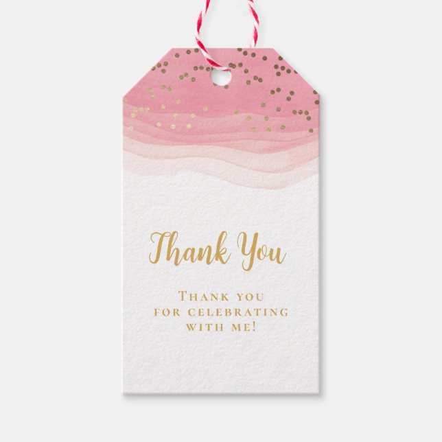 Blush Pink and gold  Gift Tags (Front)
