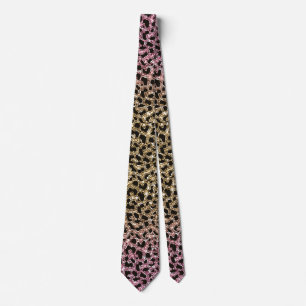 Blush pink and gold Leopard Safari Print Tie
