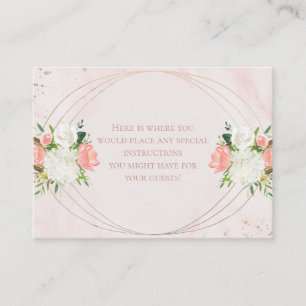 Blush Pink and Gold Watercolor Floral Enclosure Card