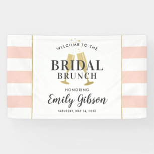 Blush Pink and Gold Wedding Bridal Brunch Welcome Banner