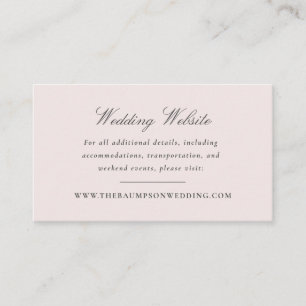 Blush Pink and Grey Vintage Elegant Floral Website Enclosure Card