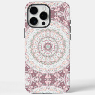 Blush Pink and Mint Mandala Pattern Design iPhone 16 Pro Max Case