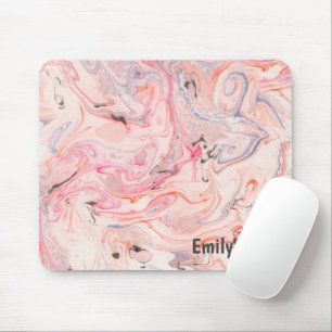 Blush Pink and Purple Marbling Mouse Pad