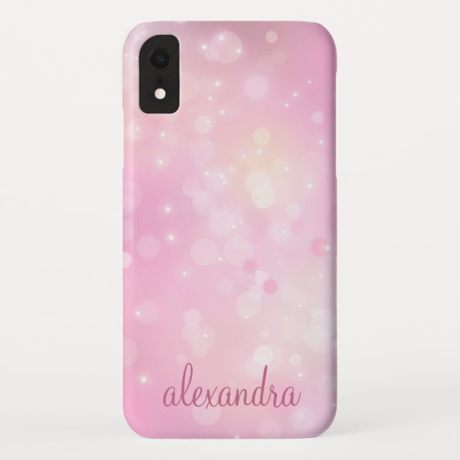 Blush Pink and Purple Pastel Confetti Name Case-Mate iPhone Case (Back)