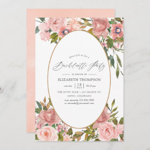 Blush Pink and Rose Gold Wedding Invitation