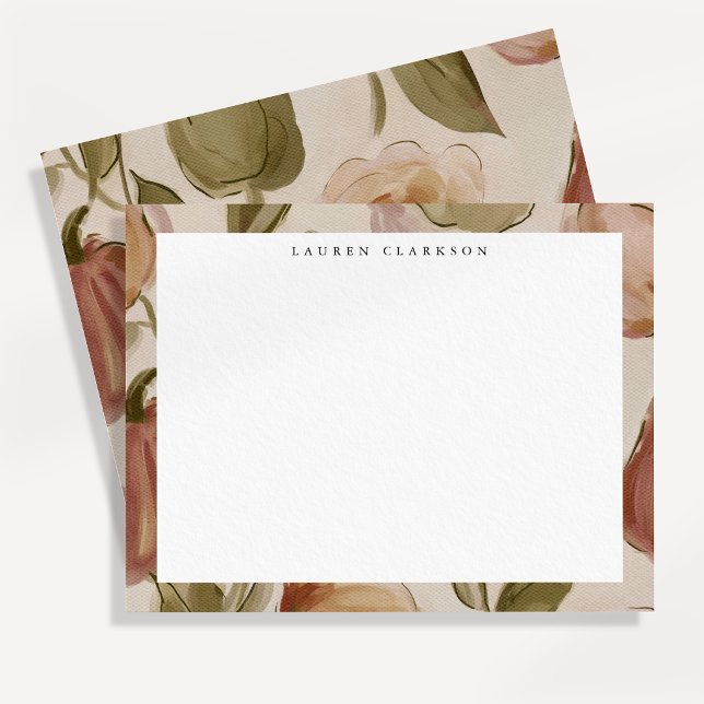 Blush Pink and Sage Floral Note Card (Creator Uploaded)